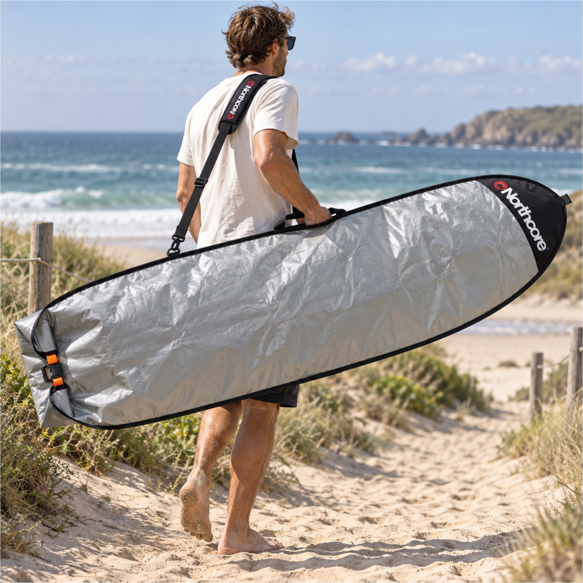 2026 Northcore Roll Top 5mm Adjustable 5'4-7'2 Board Bag - Grey